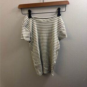 American Eagle Outfitters Gray and White Striped Tee